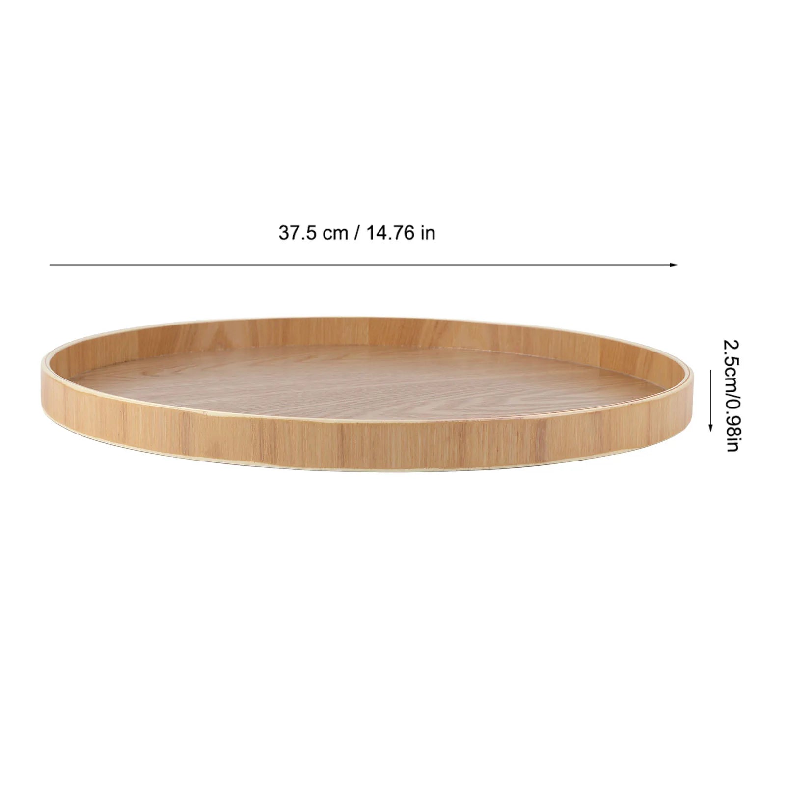 Round Solid Wood Food & Tea Serving Tray