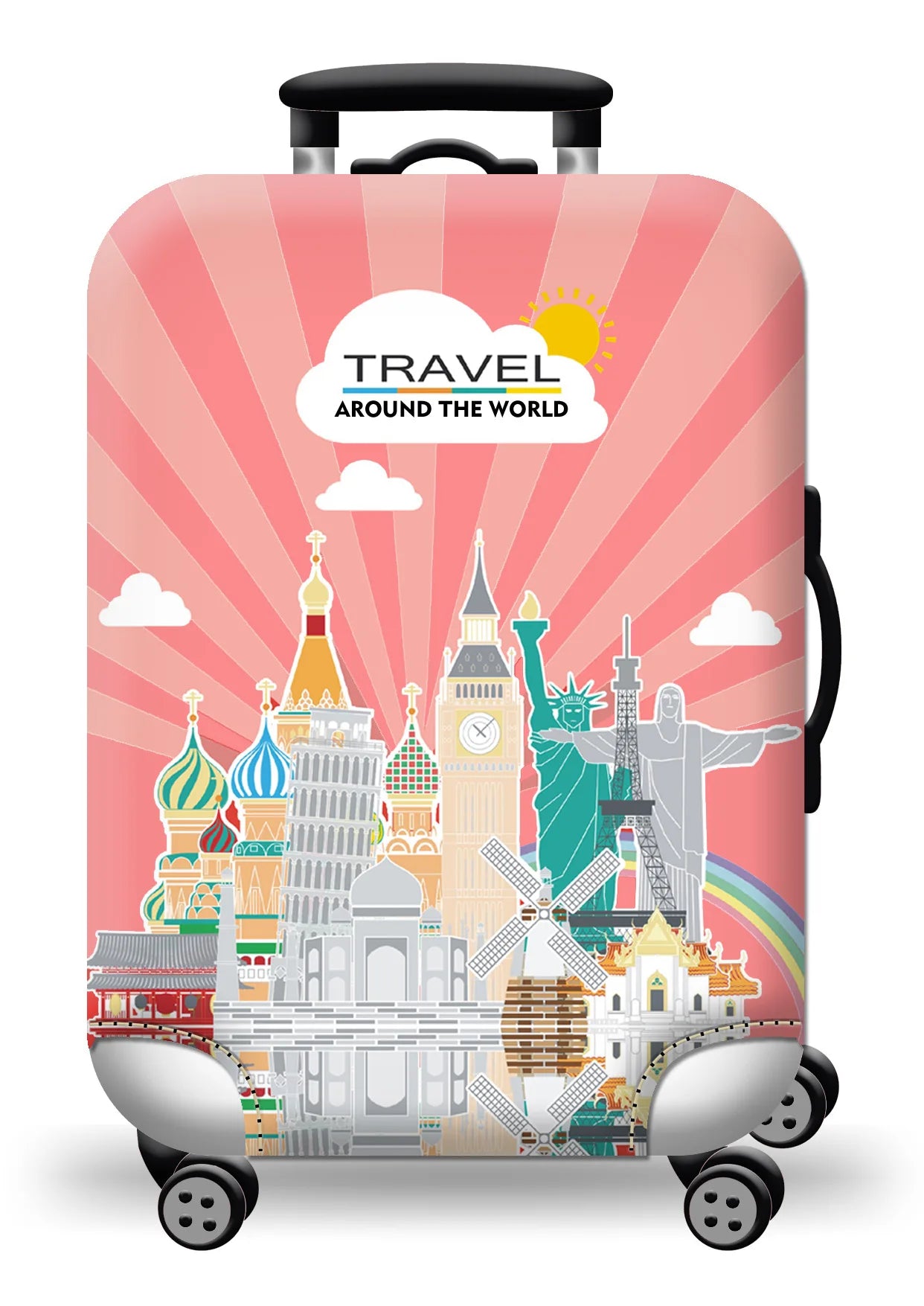 Thick Elastic World Map Luggage Cover