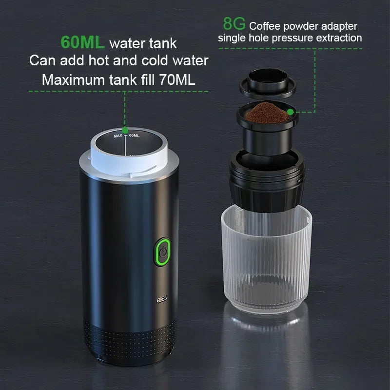 Wireless Portable Espresso Coffee Maker 3-in-1