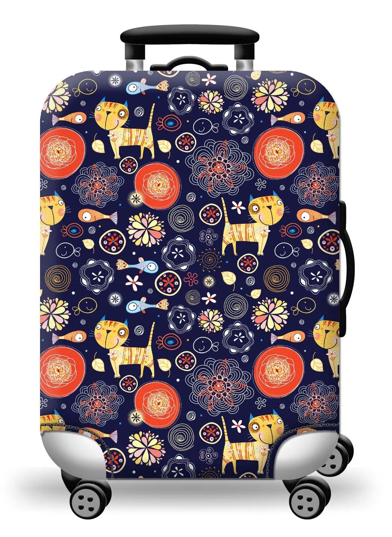 Thick Elastic World Map Luggage Cover