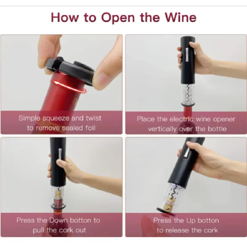 Electric Wine Bottle Opener with Foil Cutter
