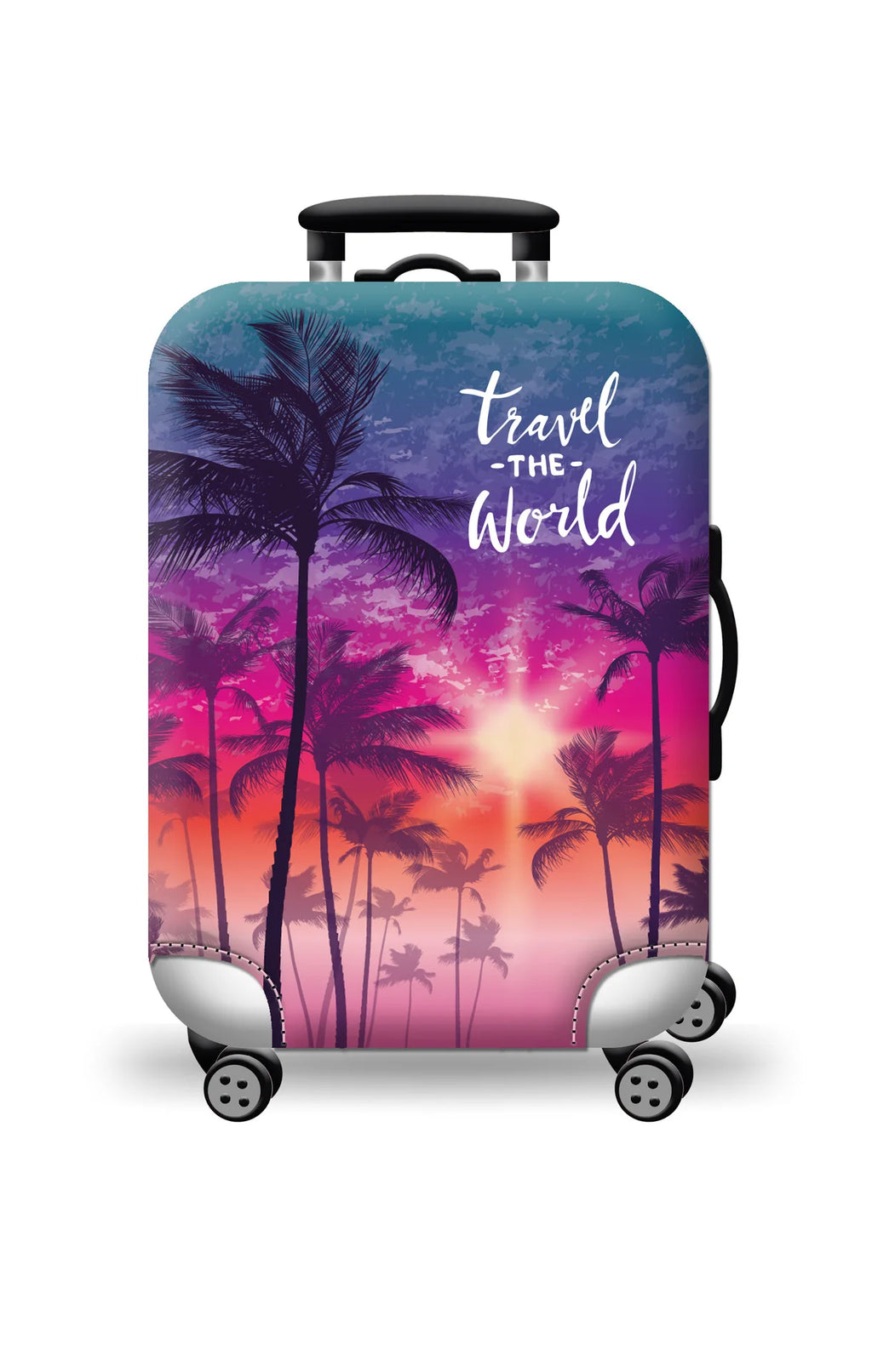 Thick Elastic World Map Luggage Cover