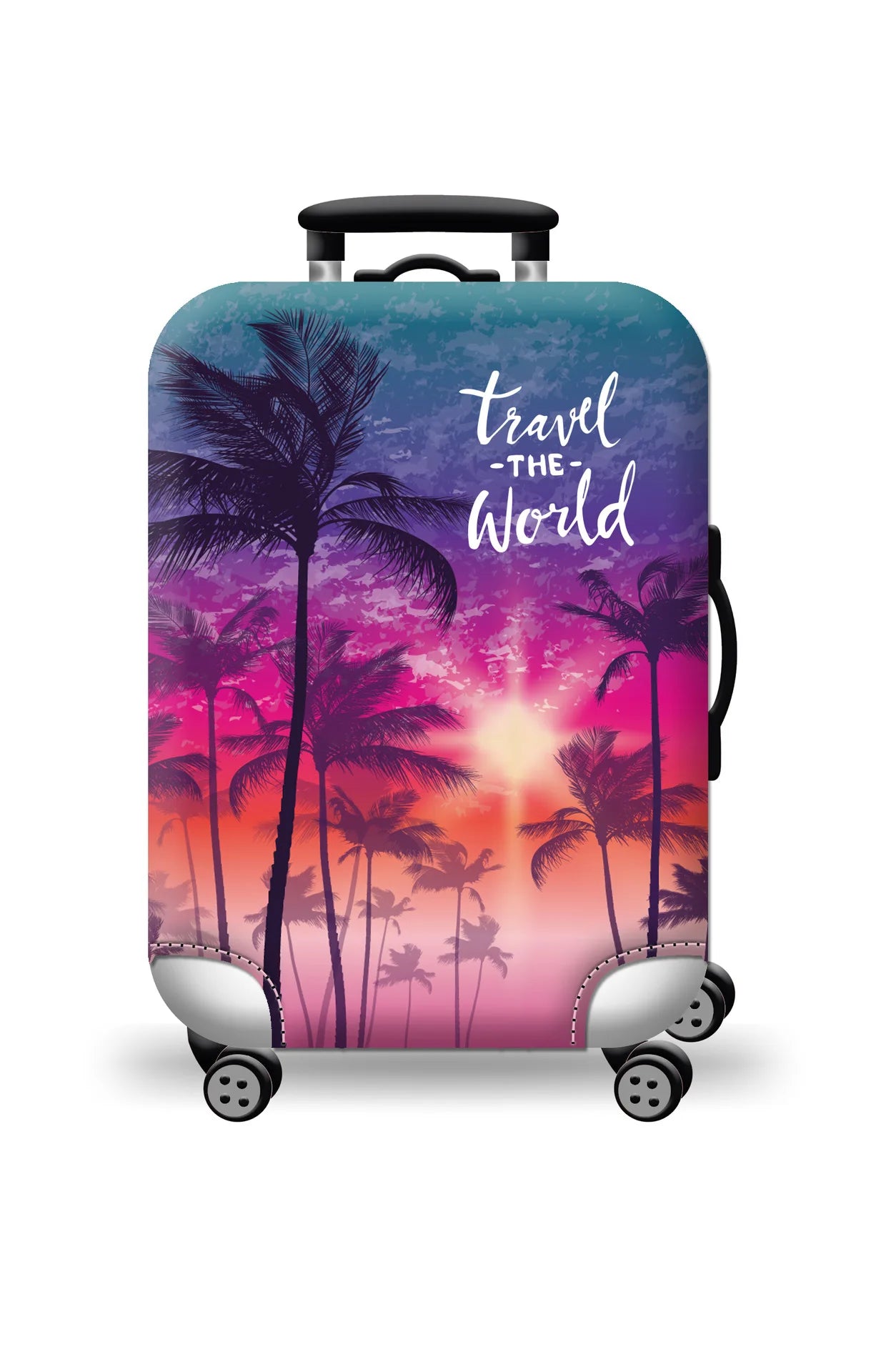 Thick Elastic World Map Luggage Cover