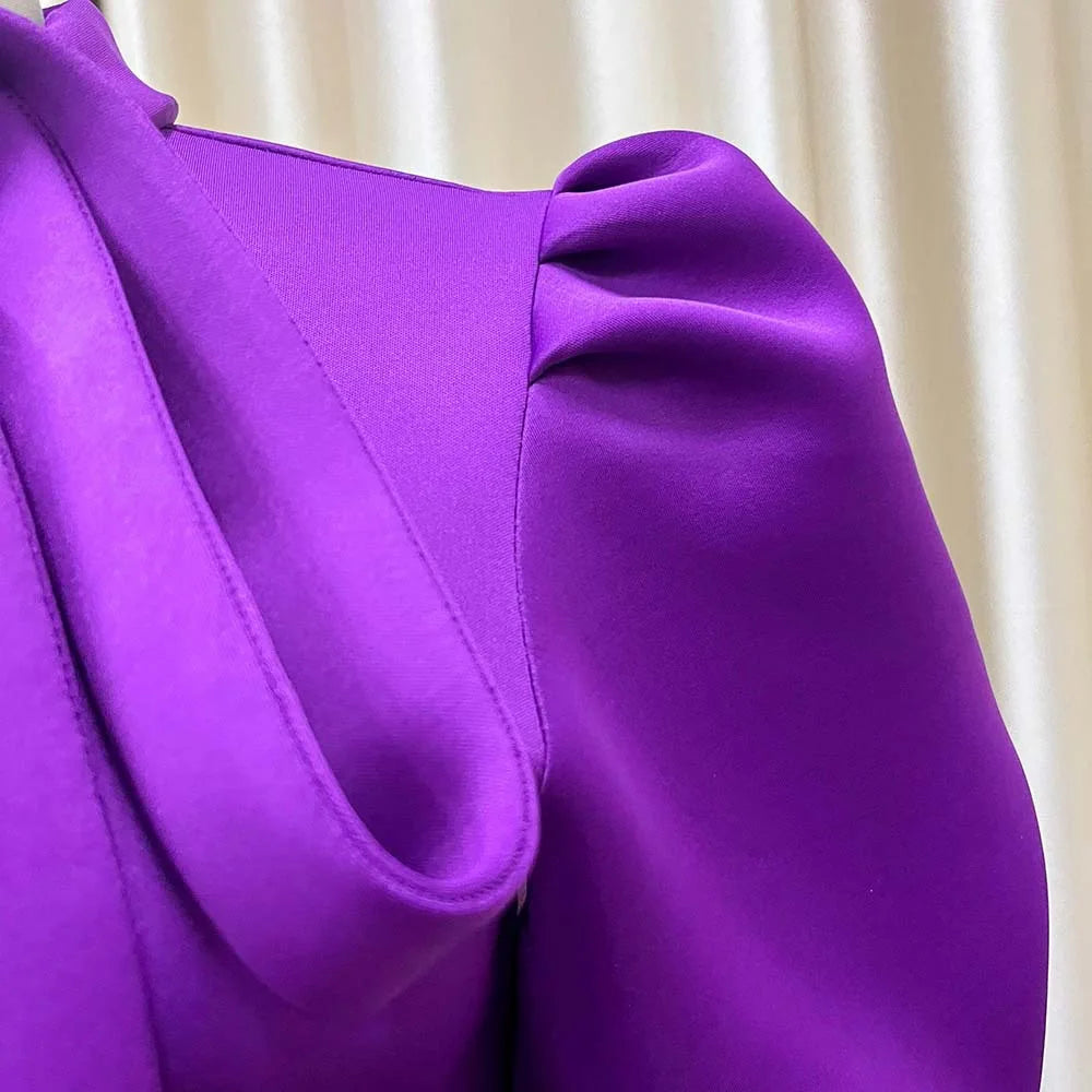 Elegant Birthday Party Dresses for Women Bow Collar Short Sleeve High Waisted Pleated Mid Calf Luxury Dinner Celebrate Occasion