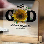 “With God All Things Are Possible” Sunflower Desk & Home Decor