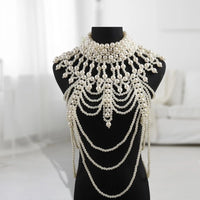 Pearl Body Chain Pendant for Bridal Wedding Dress Beach Nightclub Party