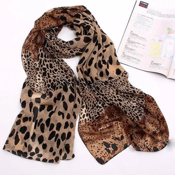 Fashion Leopard Print Chiffon Scarf High Quality Women's Scarf Shawl All Matching Sister Party Photo Dress With Gifts For Friend