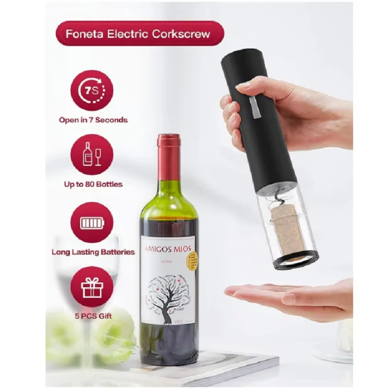 Electric Wine Bottle Opener with Foil Cutter