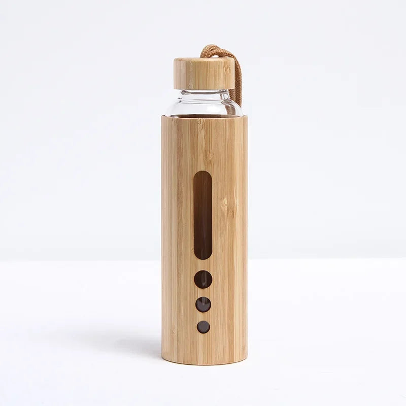 500ml Borosilicate Glass Water Bottle with Bamboo Sleeve