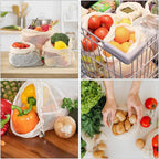 3pcs Reusable Cotton Mesh Produce Bags
