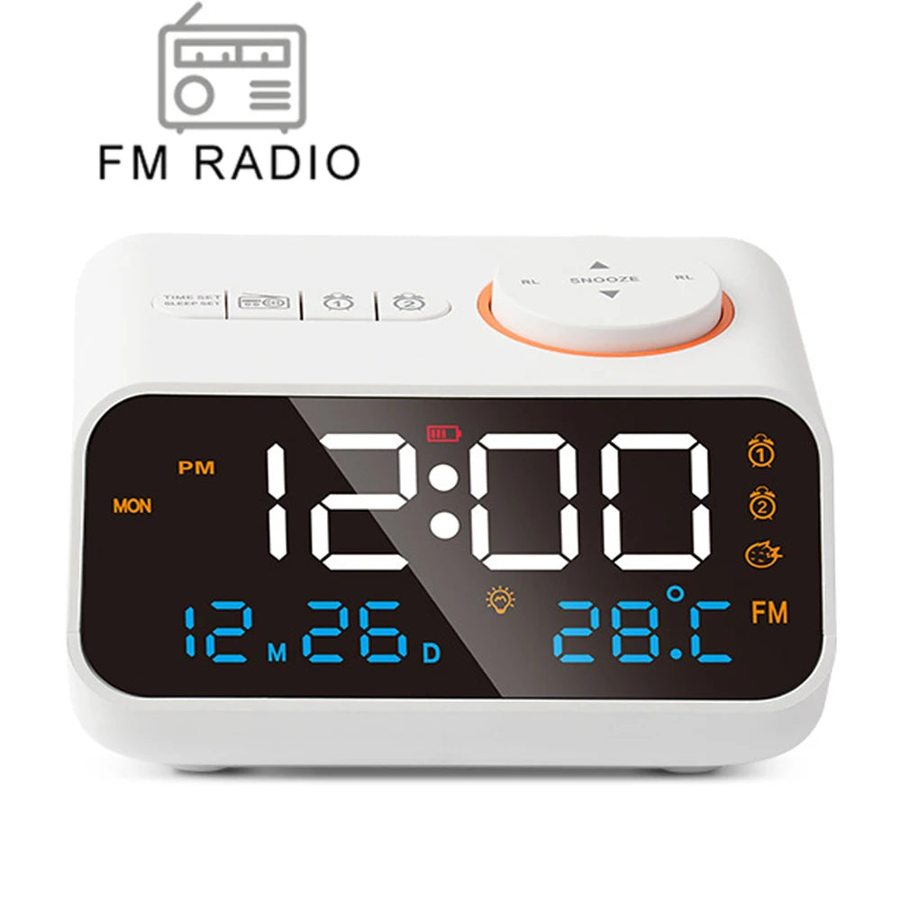 Modern LED Alarm Clock with FM Radio