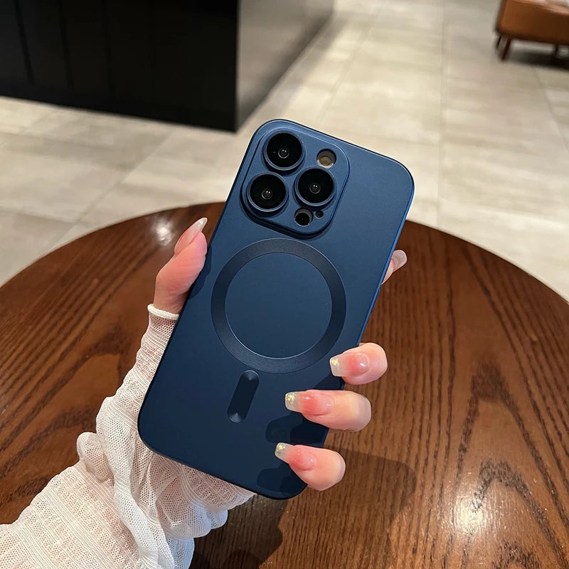 Luxury Black Magsafe Wireless Charge Case For iPhone 17 16 15 14 13 12 11 Pro Max  Soft Magnetic Cover