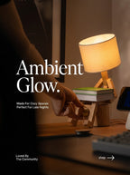 Wooden Robot Shape Fashion Reading Desk Lamp Decorative Night Light