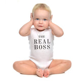 the boss English alphabet printing family parent-child t-shirt