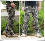 2022 Men&#39;s Cargo Pant Cotton Army Military Tactical Pant Men Vintage Camo Green Work Many Pocket Cotton Camouflage Black Trouser