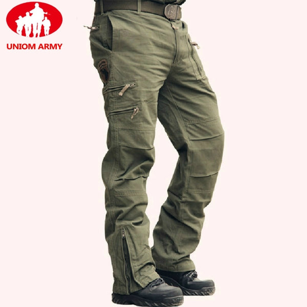 2022 Men&#39;s Cargo Pant Cotton Army Military Tactical Pant Men Vintage Camo Green Work Many Pocket Cotton Camouflage Black Trouser